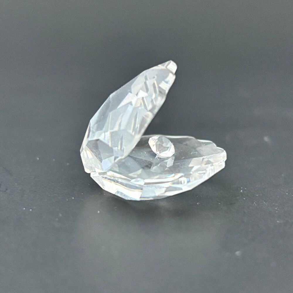 Mobex Crystal Miniature Clam Shell Oyster Figurine Vintage - Picture 3 of 7